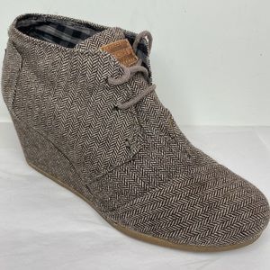 Toms desert herringbone wedge Bootie